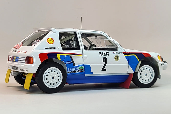 Peugeot 206 T16 (1985 Monte Carlo Rally Winner) | 1:18 Scale Diecast Model Car by Norev | Rear Quarter