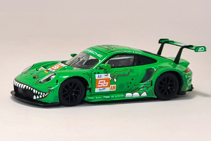 Porsche 911 RSR AO Racing Project 1 "Rexy" (2023 Le Mans) | 1:64 Scale Diecast Model Car by Spark | Front Quarter