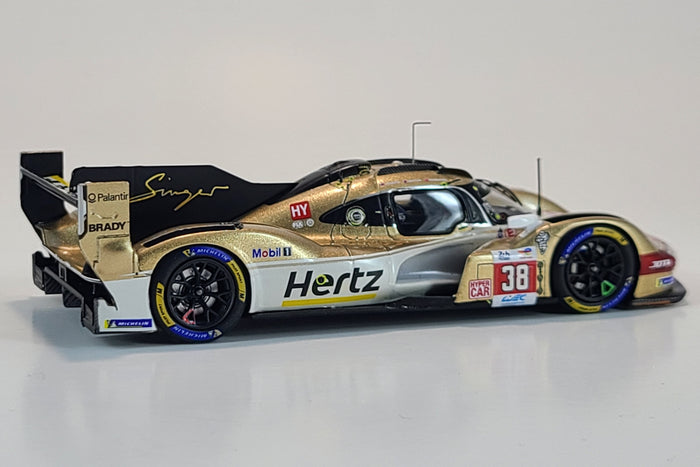 Porsche 963 Hertz Team Jota (9th Place, 2024 Le Mans) | 1:43 Scale Model Car by Spark | Rear Quarter