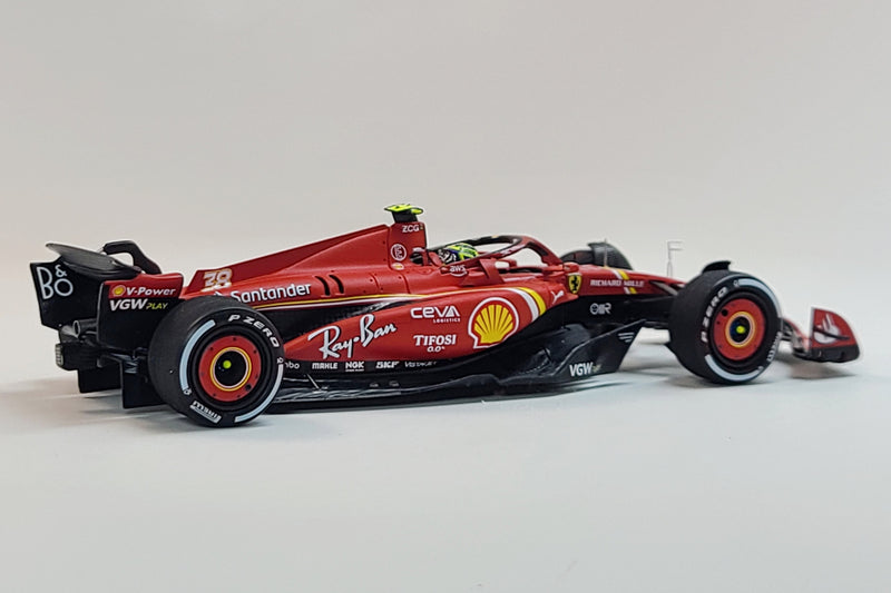 Ferrari SF-24 (2024 Saudi Arabian GP - O. Bearman) | 1:43 Scale Model Car by Looksmart | Rear Quarter