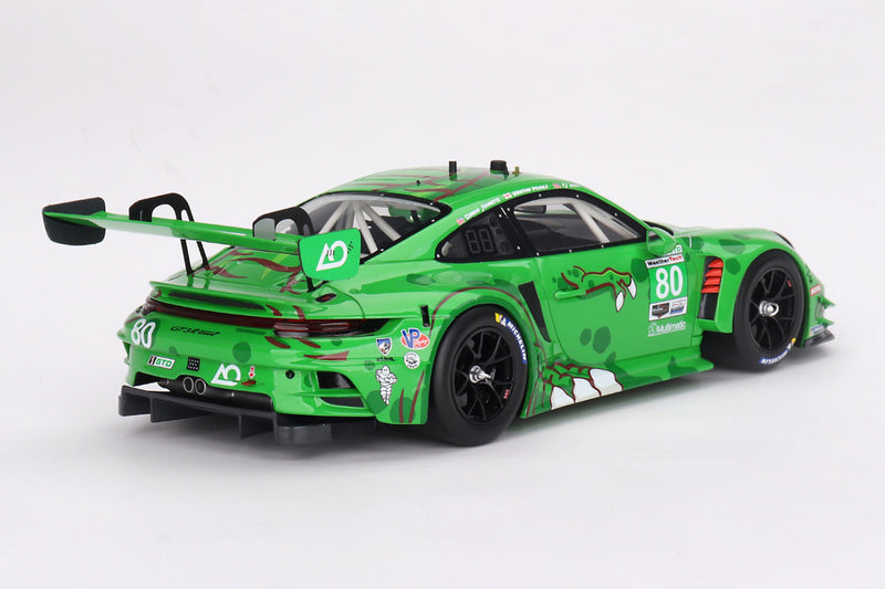 Porsche 911 GT3 R (AO Racing 2023 Sebring 12 Hours "Rexy") | 1:18 Scale Model Car by TopSpeed | Rear Quarter