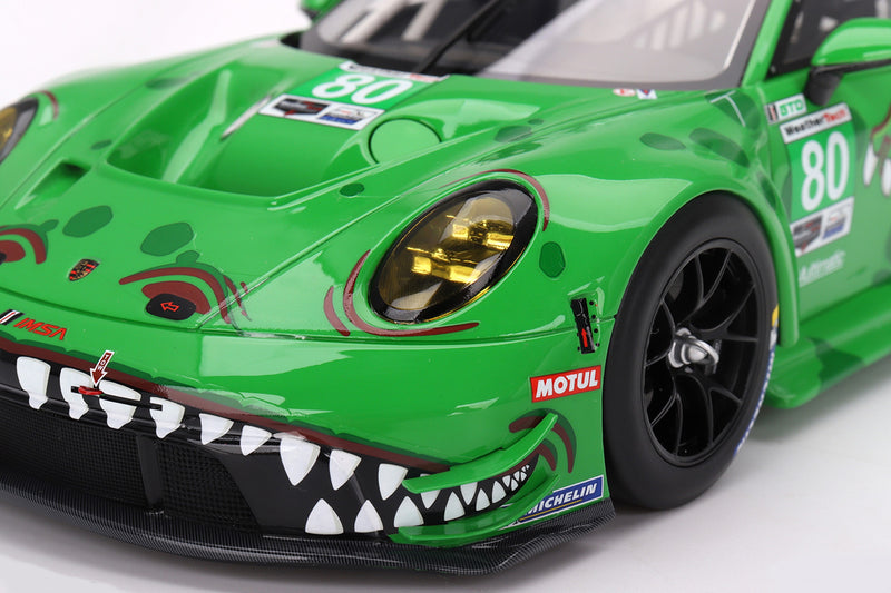 Porsche 911 GT3 R (AO Racing 2023 Sebring 12 Hours "Rexy") | 1:18 Scale Model Car by TopSpeed | Front Detail